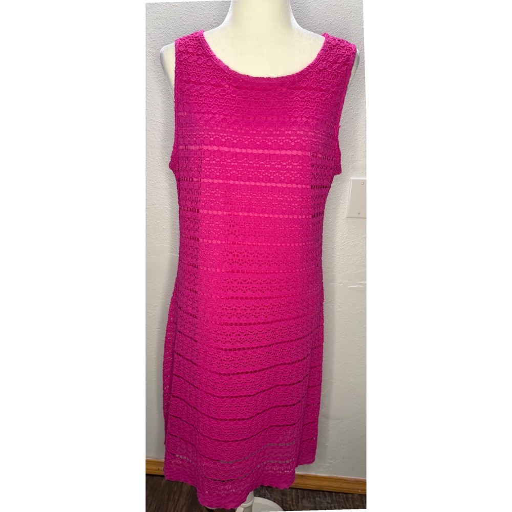 Ronni Nicole Pink Lace Sleeveless Sheath Dress Size 14 VZ12057‎ Hot Pink Floral